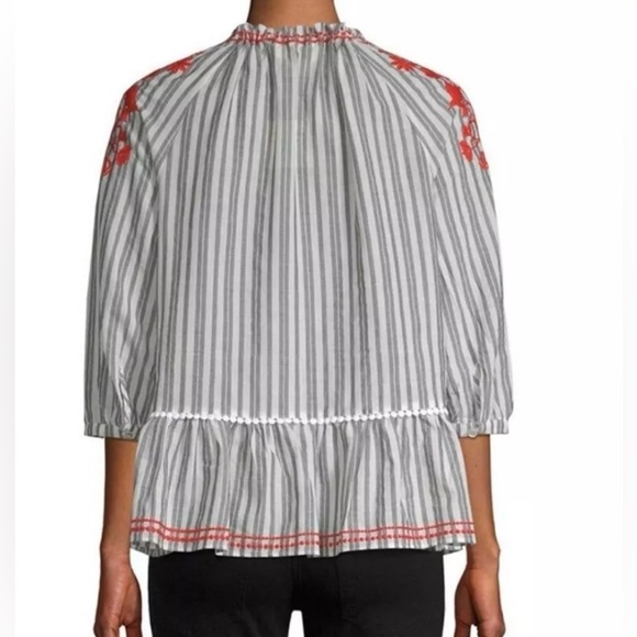 Kate Spade Broome Street Embroidered Top Size Medium - Picture 3 of 9